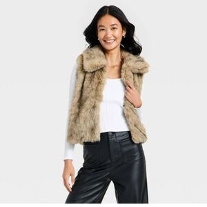 a new day Tan Faux Fur Vest
